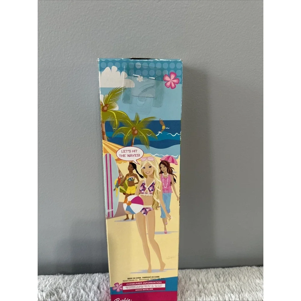 Barbie Surf's-Up Beach Barbie Doll Blonde Swimsuit 2007 Mattel‎ L9544 NEW